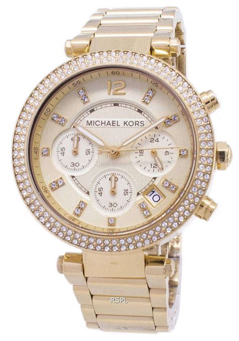 Michael Kors Women's Silver Tone Crystal Glitz Chronograph 